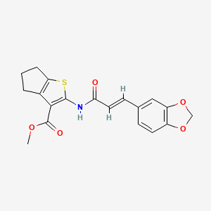 molecular formula C19H17NO5S B3436226 methyl 2-{[3-(1,3-benzodioxol-5-yl)acryloyl]amino}-5,6-dihydro-4H-cyclopenta[b]thiophene-3-carboxylate 