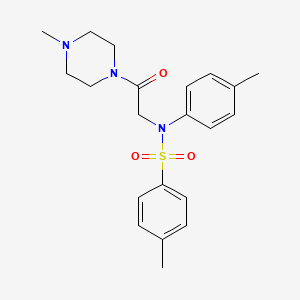 molecular formula C21H27N3O3S B3436271 4-methyl-N-(4-methylphenyl)-N-[2-(4-methyl-1-piperazinyl)-2-oxoethyl]benzenesulfonamide 