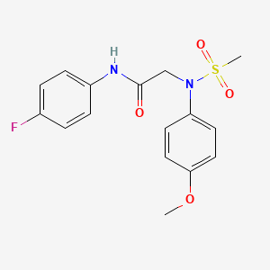 molecular formula C16H17FN2O4S B3436278 N~1~-(4-fluorophenyl)-N~2~-(4-methoxyphenyl)-N~2~-(methylsulfonyl)glycinamide 