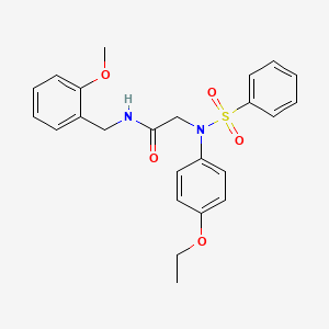 molecular formula C24H26N2O5S B3436288 N~2~-(4-ethoxyphenyl)-N~1~-(2-methoxybenzyl)-N~2~-(phenylsulfonyl)glycinamide 