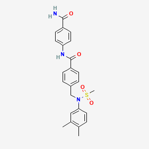 molecular formula C24H25N3O4S B3436298 N-[4-(aminocarbonyl)phenyl]-4-{[(3,4-dimethylphenyl)(methylsulfonyl)amino]methyl}benzamide 