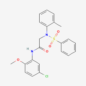 molecular formula C22H21ClN2O4S B3436313 N~1~-(5-chloro-2-methoxyphenyl)-N~2~-(2-methylphenyl)-N~2~-(phenylsulfonyl)glycinamide 