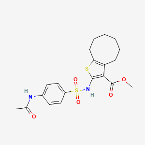 molecular formula C20H24N2O5S2 B3436328 methyl 2-({[4-(acetylamino)phenyl]sulfonyl}amino)-4,5,6,7,8,9-hexahydrocycloocta[b]thiophene-3-carboxylate 