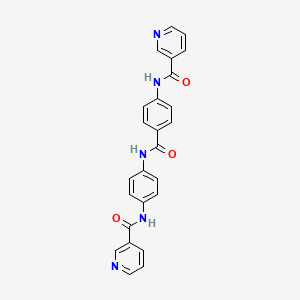 molecular formula C25H19N5O3 B3436342 N-[4-({4-[(3-pyridinylcarbonyl)amino]benzoyl}amino)phenyl]nicotinamide 