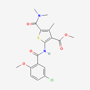 molecular formula C18H19ClN2O5S B3436387 methyl 2-[(5-chloro-2-methoxybenzoyl)amino]-5-[(dimethylamino)carbonyl]-4-methyl-3-thiophenecarboxylate 