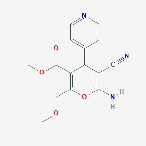 molecular formula C15H15N3O4 B343639 methyl 6-amino-5-cyano-2-(methoxymethyl)-4-pyridin-4-yl-4H-pyran-3-carboxylate 