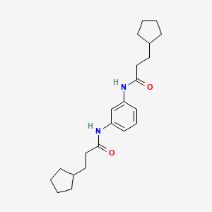molecular formula C22H32N2O2 B3436396 N,N'-1,3-phenylenebis(3-cyclopentylpropanamide) 