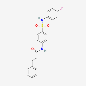 molecular formula C21H19FN2O3S B3436422 N-(4-{[(4-fluorophenyl)amino]sulfonyl}phenyl)-3-phenylpropanamide 