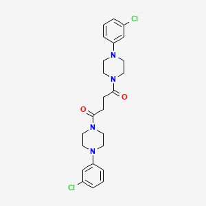 molecular formula C24H28Cl2N4O2 B3436425 1,1'-(1,4-dioxo-1,4-butanediyl)bis[4-(3-chlorophenyl)piperazine] 