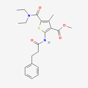 methyl 5-[(diethylamino)carbonyl]-4-methyl-2-[(3-phenylpropanoyl)amino]-3-thiophenecarboxylate