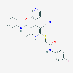 5-cyano-2-methyl-6-({2-oxo-2-[4-fluoroanilino]ethyl}sulfanyl)-N-phenyl-1,4-dihydro-4,4'-bipyridine-3-carboxamide