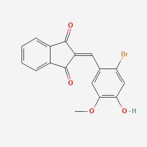 molecular formula C17H11BrO4 B3436447 2-(2-bromo-4-hydroxy-5-methoxybenzylidene)-1H-indene-1,3(2H)-dione 