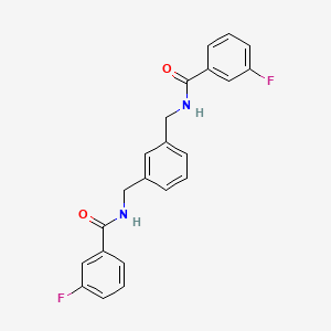 molecular formula C22H18F2N2O2 B3436449 N,N'-[1,3-phenylenebis(methylene)]bis(3-fluorobenzamide) 