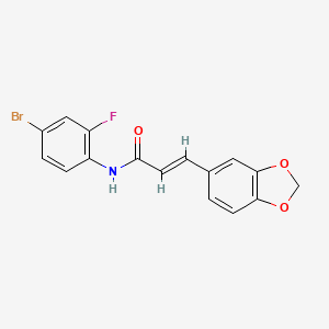 3-(1,3-benzodioxol-5-yl)-N-(4-bromo-2-fluorophenyl)acrylamide