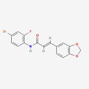 molecular formula C16H11BrFNO3 B3436470 3-(1,3-benzodioxol-5-yl)-N-(4-bromo-2-fluorophenyl)acrylamide 