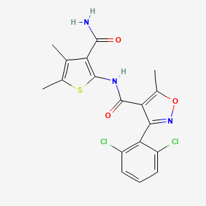 molecular formula C18H15Cl2N3O3S B3436496 N-[3-(aminocarbonyl)-4,5-dimethyl-2-thienyl]-3-(2,6-dichlorophenyl)-5-methyl-4-isoxazolecarboxamide 