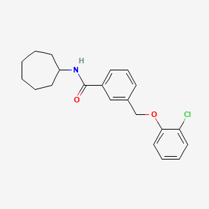 molecular formula C21H24ClNO2 B3436501 3-[(2-chlorophenoxy)methyl]-N-cycloheptylbenzamide 