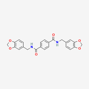 molecular formula C24H20N2O6 B3436525 N,N'-bis(1,3-benzodioxol-5-ylmethyl)terephthalamide 
