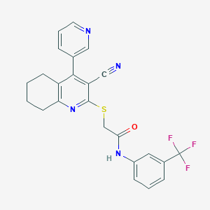 2-{[3-cyano-4-(3-pyridinyl)-5,6,7,8-tetrahydro-2-quinolinyl]sulfanyl}-N-[3-(trifluoromethyl)phenyl]acetamide