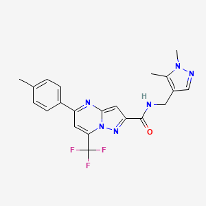 molecular formula C21H19F3N6O B3436547 N-[(1,5-dimethyl-1H-pyrazol-4-yl)methyl]-5-(4-methylphenyl)-7-(trifluoromethyl)pyrazolo[1,5-a]pyrimidine-2-carboxamide 