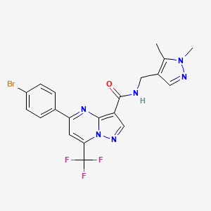 molecular formula C20H16BrF3N6O B3436549 5-(4-bromophenyl)-N-[(1,5-dimethyl-1H-pyrazol-4-yl)methyl]-7-(trifluoromethyl)pyrazolo[1,5-a]pyrimidine-3-carboxamide 