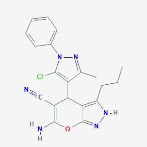 6-amino-4-(5-chloro-3-methyl-1-phenyl-1H-pyrazol-4-yl)-3-propyl-2,4-dihydropyrano[2,3-c]pyrazole-5-carbonitrile