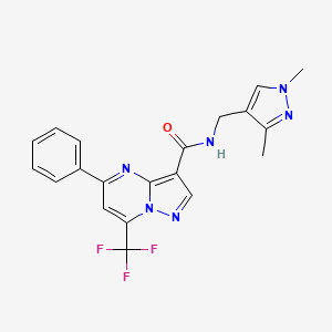 molecular formula C20H17F3N6O B3436565 N-[(1,3-dimethyl-1H-pyrazol-4-yl)methyl]-5-phenyl-7-(trifluoromethyl)pyrazolo[1,5-a]pyrimidine-3-carboxamide 
