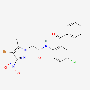 N-(2-benzoyl-4-chlorophenyl)-2-(4-bromo-5-methyl-3-nitro-1H-pyrazol-1-yl)acetamide