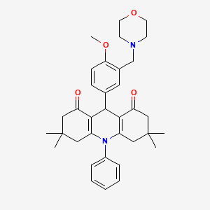 9-[4-methoxy-3-(4-morpholinylmethyl)phenyl]-3,3,6,6-tetramethyl-10-phenyl-3,4,6,7,9,10-hexahydro-1,8(2H,5H)-acridinedione