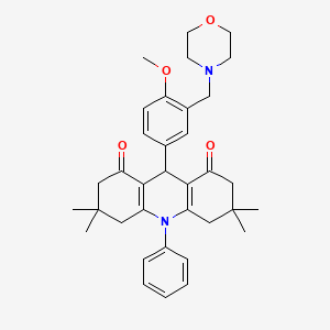 molecular formula C35H42N2O4 B3436573 9-[4-methoxy-3-(4-morpholinylmethyl)phenyl]-3,3,6,6-tetramethyl-10-phenyl-3,4,6,7,9,10-hexahydro-1,8(2H,5H)-acridinedione 