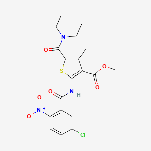 molecular formula C19H20ClN3O6S B3436577 methyl 2-[(5-chloro-2-nitrobenzoyl)amino]-5-[(diethylamino)carbonyl]-4-methyl-3-thiophenecarboxylate 