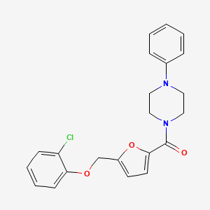 molecular formula C22H21ClN2O3 B3436592 1-{5-[(2-chlorophenoxy)methyl]-2-furoyl}-4-phenylpiperazine 