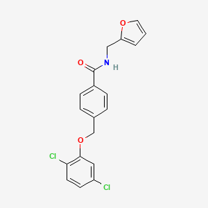 molecular formula C19H15Cl2NO3 B3436615 4-[(2,5-dichlorophenoxy)methyl]-N-(2-furylmethyl)benzamide 