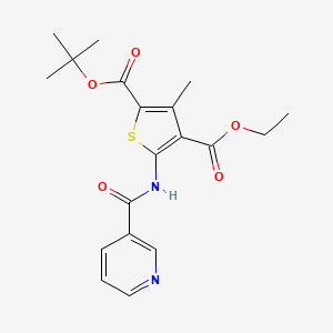 molecular formula C19H22N2O5S B3436617 2-tert-butyl 4-ethyl 3-methyl-5-[(3-pyridinylcarbonyl)amino]-2,4-thiophenedicarboxylate 