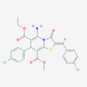 6-ethyl 8-methyl 5-amino-2-(4-chlorobenzylidene)-7-(4-chlorophenyl)-3-oxo-2,3-dihydro-7H-[1,3]thiazolo[3,2-a]pyridine-6,8-dicarboxylate