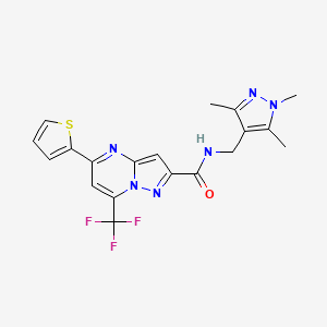 molecular formula C19H17F3N6OS B3436645 5-(2-thienyl)-7-(trifluoromethyl)-N-[(1,3,5-trimethyl-1H-pyrazol-4-yl)methyl]pyrazolo[1,5-a]pyrimidine-2-carboxamide 
