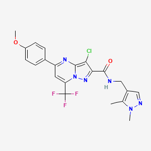 3-chloro-N-[(1,5-dimethyl-1H-pyrazol-4-yl)methyl]-5-(4-methoxyphenyl)-7-(trifluoromethyl)pyrazolo[1,5-a]pyrimidine-2-carboxamide