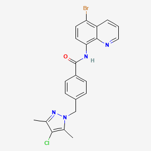 N-(5-bromo-8-quinolinyl)-4-[(4-chloro-3,5-dimethyl-1H-pyrazol-1-yl)methyl]benzamide