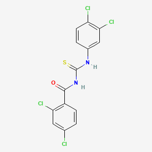 molecular formula C14H8Cl4N2OS B3436672 2,4-dichloro-N-{[(3,4-dichlorophenyl)amino]carbonothioyl}benzamide 