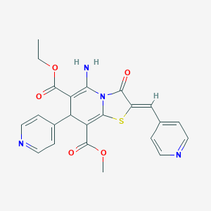 6-ethyl 8-methyl 5-amino-3-oxo-7-(4-pyridinyl)-2-(4-pyridinylmethylene)-2,3-dihydro-7H-[1,3]thiazolo[3,2-a]pyridine-6,8-dicarboxylate
