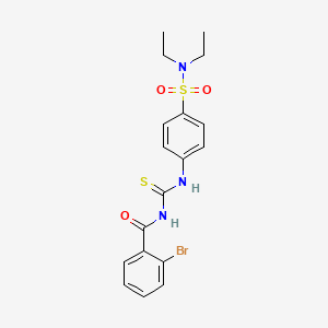 molecular formula C18H20BrN3O3S2 B3436697 2-bromo-N-[({4-[(diethylamino)sulfonyl]phenyl}amino)carbonothioyl]benzamide 