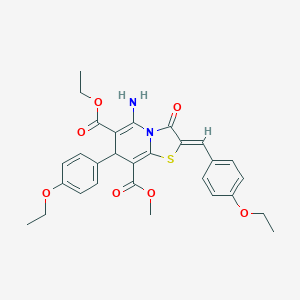 6-ethyl 8-methyl (2Z)-5-amino-2-(4-ethoxybenzylidene)-7-(4-ethoxyphenyl)-3-oxo-2,3-dihydro-7H-[1,3]thiazolo[3,2-a]pyridine-6,8-dicarboxylate