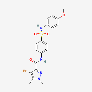 molecular formula C19H19BrN4O4S B3436712 4-bromo-N-(4-{[(4-methoxyphenyl)amino]sulfonyl}phenyl)-1,5-dimethyl-1H-pyrazole-3-carboxamide 