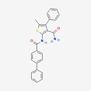 molecular formula C25H20N2O2S B3436715 2-[(4-biphenylylcarbonyl)amino]-5-methyl-4-phenyl-3-thiophenecarboxamide 