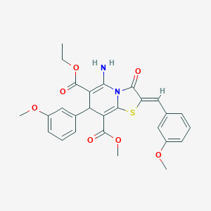 6-ethyl 8-methyl (2Z)-5-amino-2-(3-methoxybenzylidene)-7-(3-methoxyphenyl)-3-oxo-2,3-dihydro-7H-[1,3]thiazolo[3,2-a]pyridine-6,8-dicarboxylate
