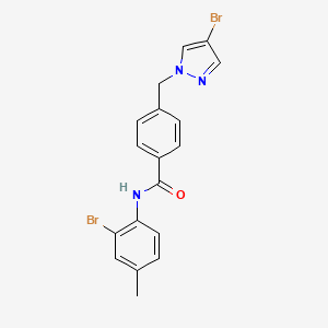 N-(2-bromo-4-methylphenyl)-4-[(4-bromo-1H-pyrazol-1-yl)methyl]benzamide