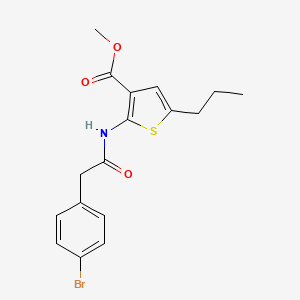 molecular formula C17H18BrNO3S B3436727 methyl 2-{[(4-bromophenyl)acetyl]amino}-5-propyl-3-thiophenecarboxylate 