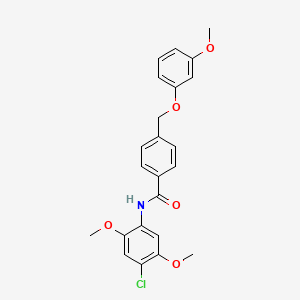 molecular formula C23H22ClNO5 B3436728 N-(4-chloro-2,5-dimethoxyphenyl)-4-[(3-methoxyphenoxy)methyl]benzamide 