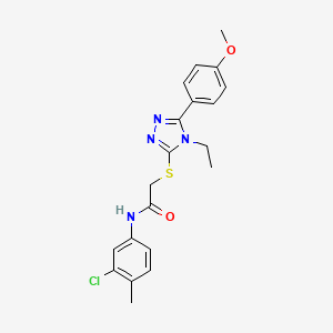 molecular formula C20H21ClN4O2S B3436751 N-(3-chloro-4-methylphenyl)-2-{[4-ethyl-5-(4-methoxyphenyl)-4H-1,2,4-triazol-3-yl]thio}acetamide 