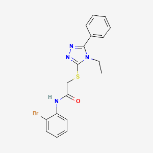 N-(2-bromophenyl)-2-[(4-ethyl-5-phenyl-4H-1,2,4-triazol-3-yl)thio]acetamide